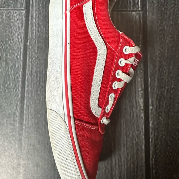 Vans  Mens Womens Red White  Canvas Low Top Skateboard Shoes - Picture 3 of 8